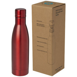 Bouteille isotherme Vasa en acier inoxydable recyclé certifié RCS de 500 ml avec isolation par le vide et couche de cuivre