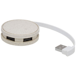 Concentrateur USB Kenzu en paille de blé