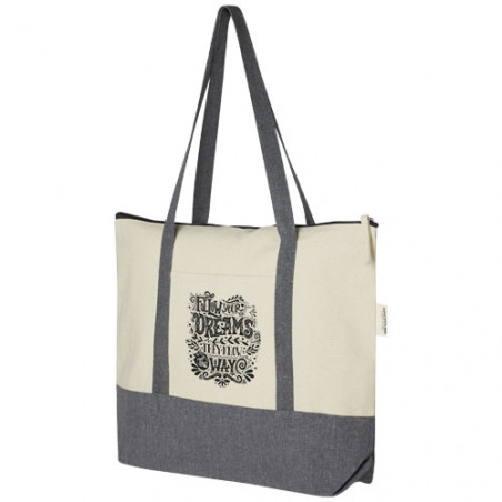 Sac shopping à fermeture éclair 10 L en coton recyclé 320 g/m² Repose