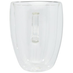 Tasse 2 pièces Manti de 350 ml à double paroi en verre avec sous-verre en bambou