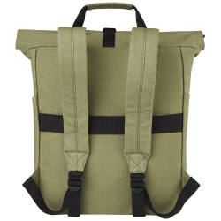 Sac à dos pour ordinateur portable Joey de 15 L en toile recyclée GRS 15 pouces avec dessus enroulable
