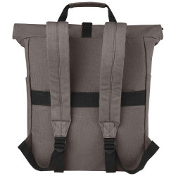 Sac à dos pour ordinateur portable Joey de 15 L en toile recyclée GRS 15 pouces avec dessus enroulable