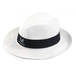 Chapeau en papier blanc BORSALINO