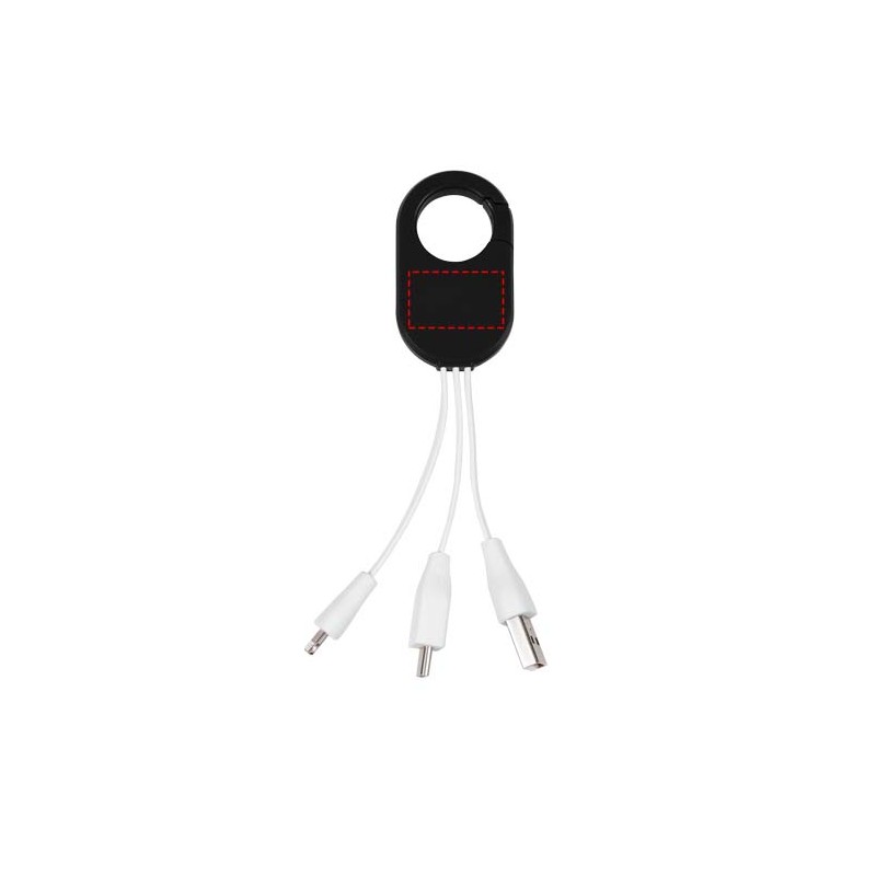 Câble de chargement 3-en-1 + porte-clés Metal - Capkdo Objet publicitaire
