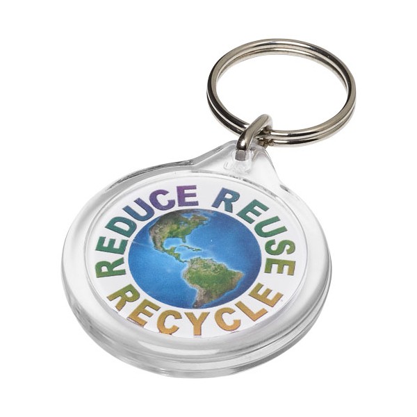 Porte-clés publicitaire rectangulaire en plastique recyclé Tait