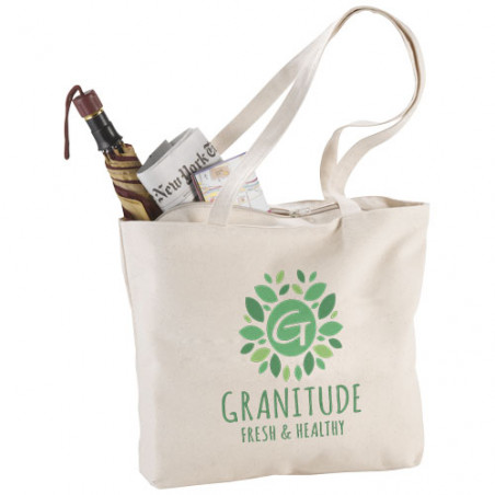Sac shopping zippé coton...